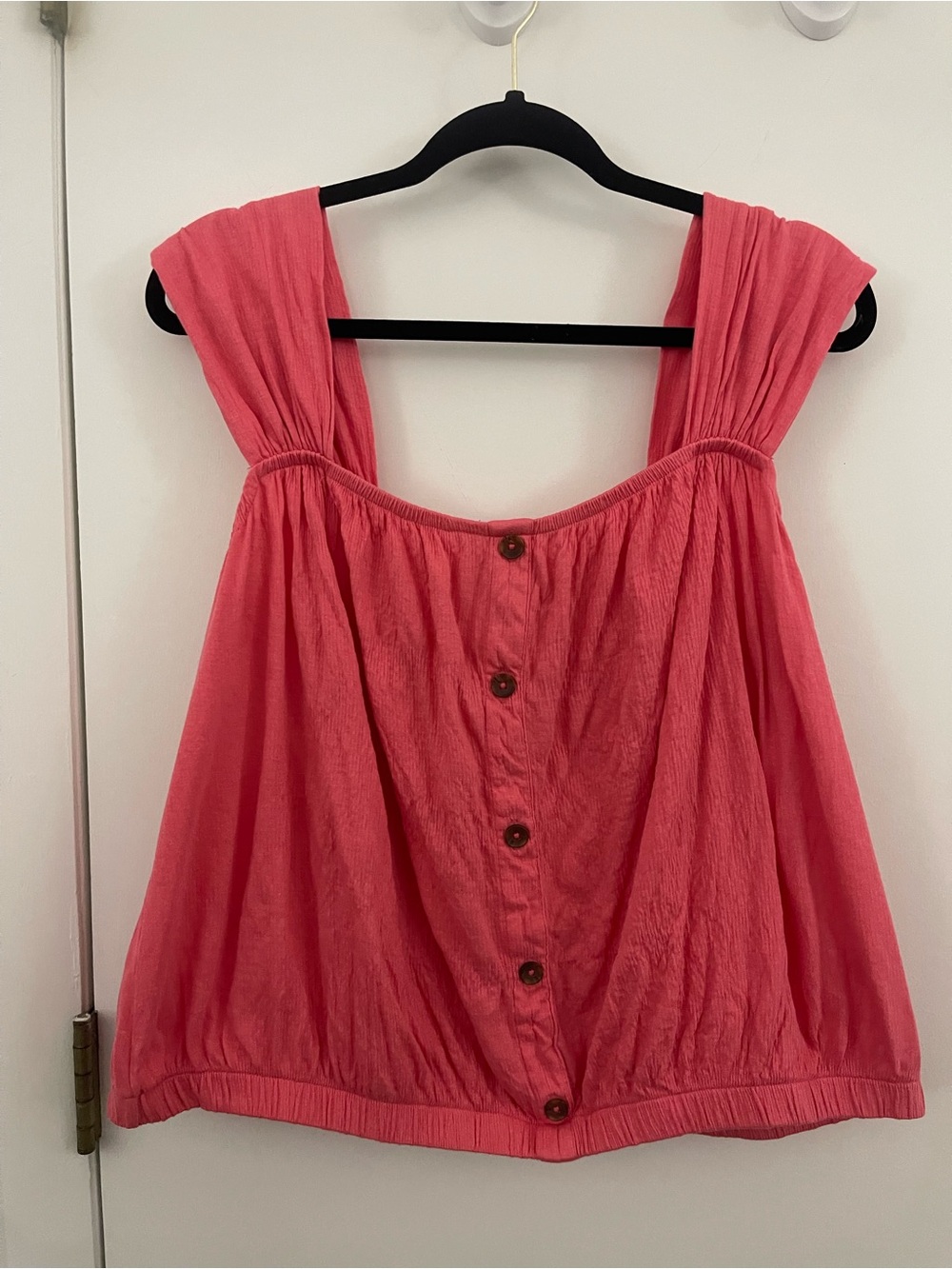 Lane Bryant Coral Button-Front Tank with Wide Straps